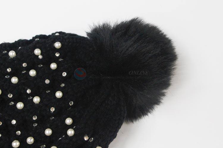 Wholesale Women Winter Knitted Cap/Hat With Fur Ball