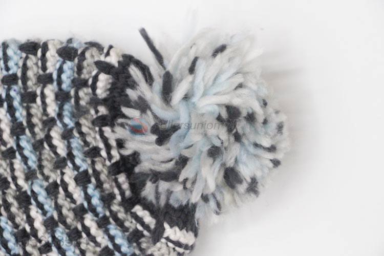 Latest Knitted Winter Hat Ladies Pompon Beanies Cap