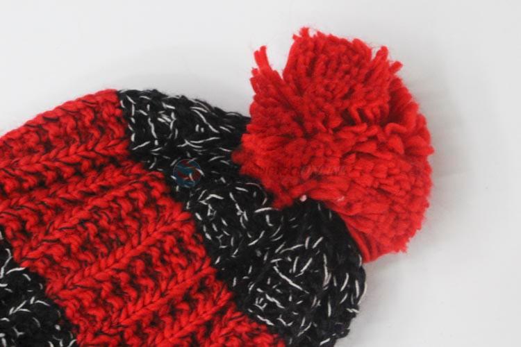 Fashion Design Knitted Pom Pom Hat Ladies Warm Cap