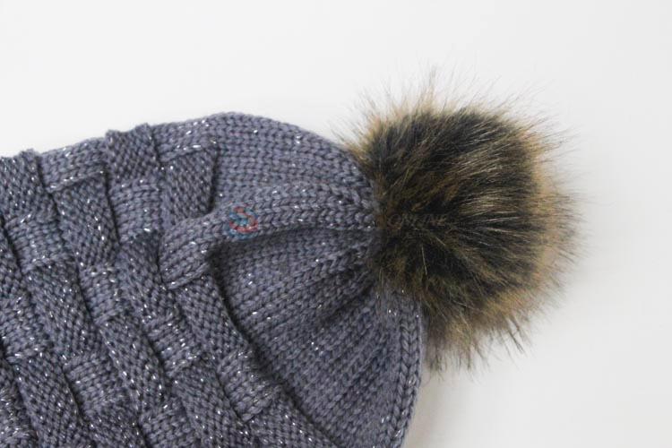 High Quality Knitted Beanies Cap Ladies Warm Hat