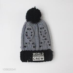 Popular Ladies Knitted Caps Winter Warm Pompon Beanies Cap