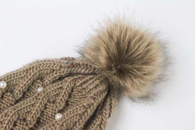 Fashion Fur Ball Pompon Beanies Women Hats Knitted Caps