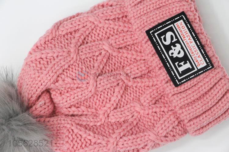 Hot Selling Ladies Knitted Beanie Cap Warm Hat