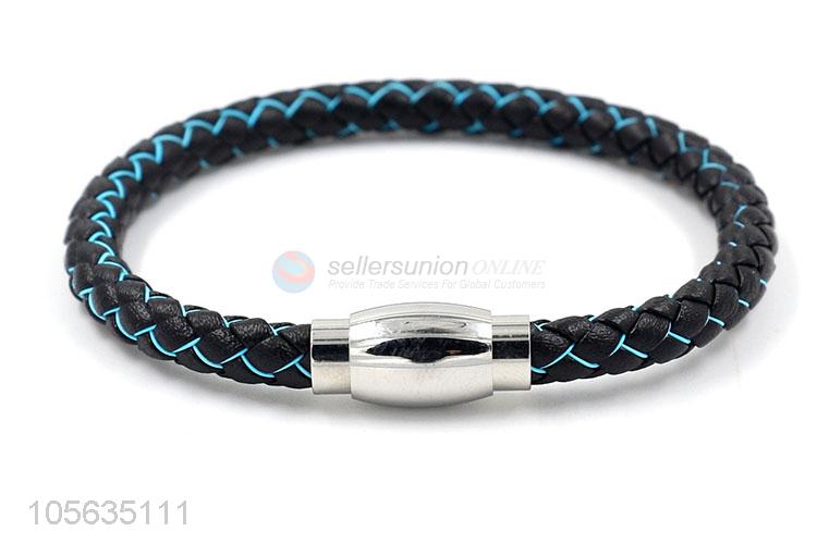 Top quality cheap men leather bracelet vintage braided bracelet