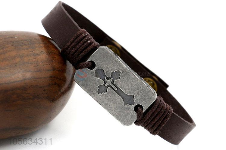 Superior quality retro leather bracelet charms bracelets for men