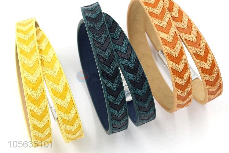 China factory new arrival mens retro leather wrap bracelets