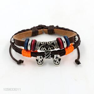 Best selling mens favor handmade retro adjustable braided rope bracelet