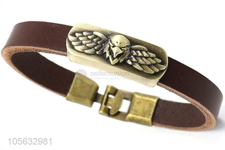 Factory sales men leather bracelet vintage braided leather bracelet