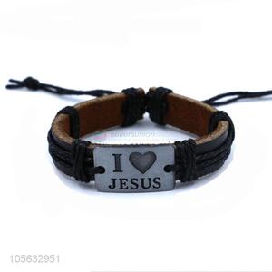 Factory directly sell leather braid bracelet retro mens alloy bracelets