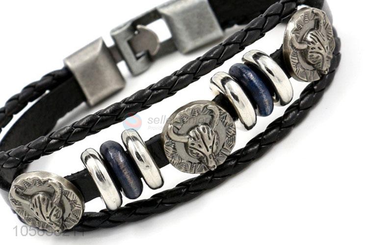 Premium quality mens favor handmade retro braided rope bracelet