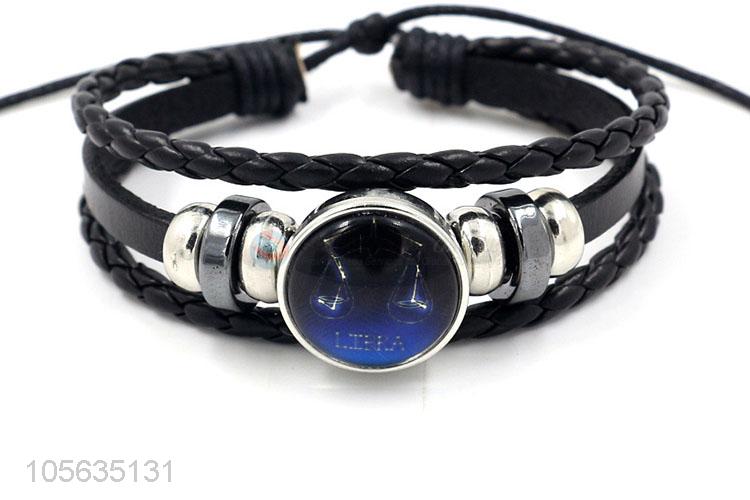 Promotional products handmade retro adjustable braided rope bracelet for men