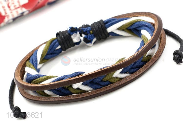 Bottom price mens retro handmade bracelets hand braided bracelet