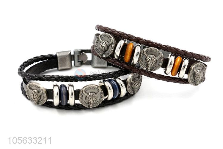 Premium quality mens favor handmade retro braided rope bracelet