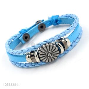 Superior quality multitier men leather bracelet vintage braided bracelet