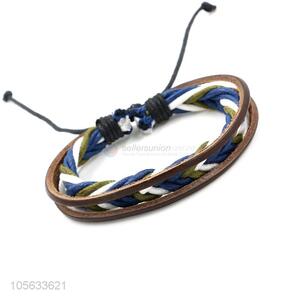 Bottom price mens retro handmade bracelets hand braided bracelet