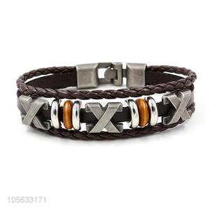 Made in China mens retro handmade bracelets hand braided bracelet