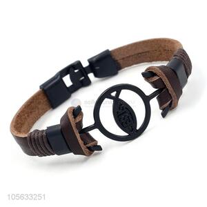 China wholesale genuine leather bracelet retro mens bracelets