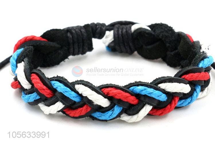 Manufacturer custom mens retro handmade bracelets hand braided bracelet