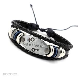 Good quality mens retro handmade bracelets hand braided bracelet