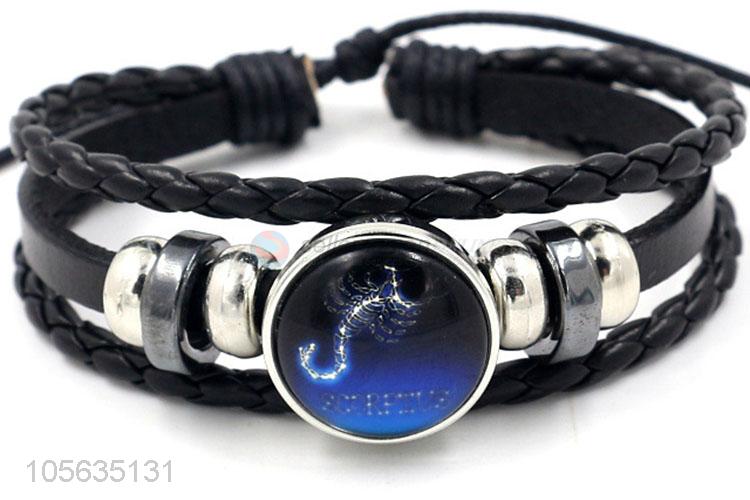 Promotional products handmade retro adjustable braided rope bracelet for men