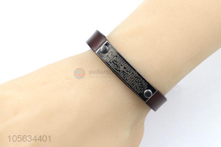 China maker men leather bracelet vintage alloy bracelet