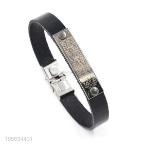 China maker men leather bracelet vintage alloy bracelet