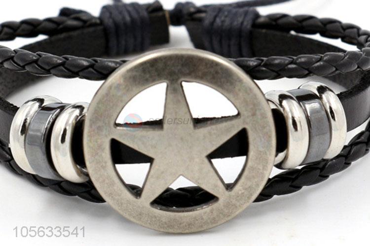 Direct factory supply multilayer leather braid bracelet retro mens bracelets