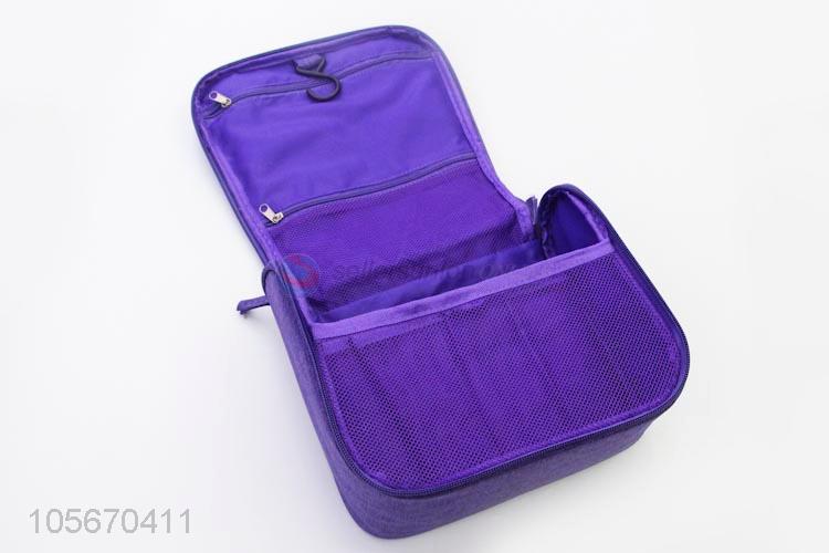 Cheap Colorful Polyester Makeup Bag Travel Cosmetic Bag With Hook