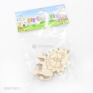 New Design Wooden Lion Shape DIY Graffiti Craft Kit