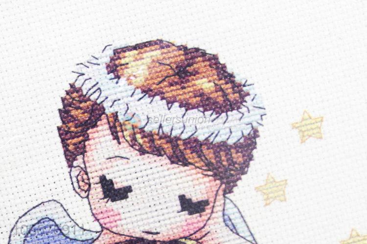 Cute Angel Pattern Colorful Cross-Stitched Embroidery