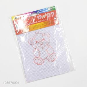 Factory Supple Bear Pattern Cross-Stitched Embroidery