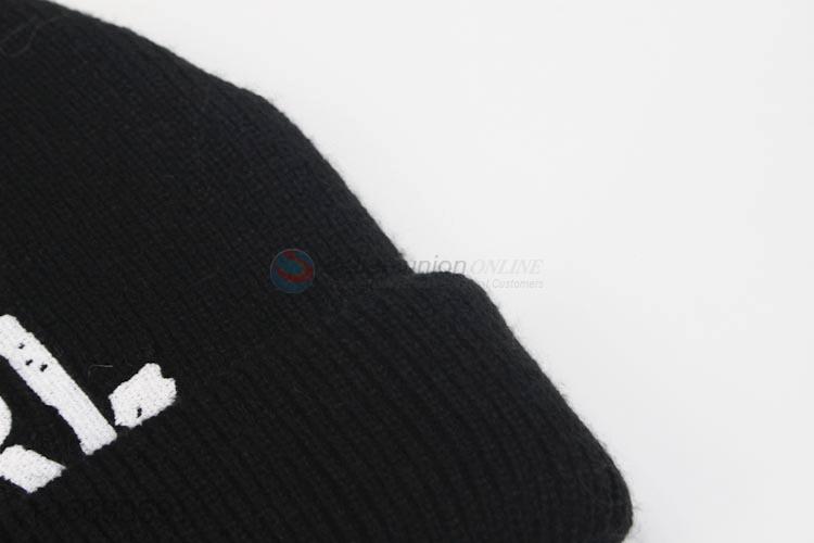 China Hot Sale Black Winter Warm Knitting Hat