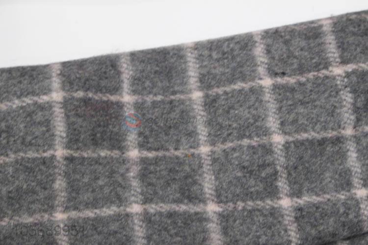 Best Price Winter Warm Gray Plaid Scarf with Tassel