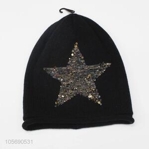 New Useful Black Winter Warm Knitting Hat with Stare