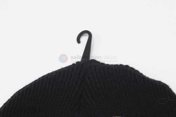 China Hot Sale Black Winter Warm Knitting Hat