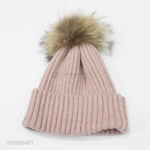 New Advertising Winter Warm Knitting Hat Fur Ball Hats