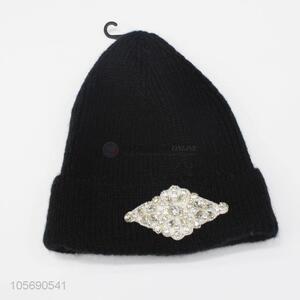 Newest Black Winter Warm Knitting Hat with Stare