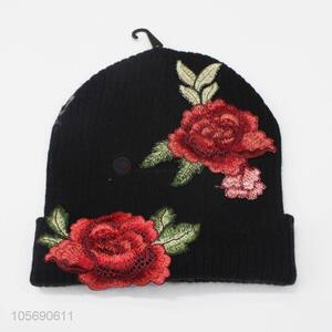 Unique Flower Winter Warm Knitting Hat for Woman