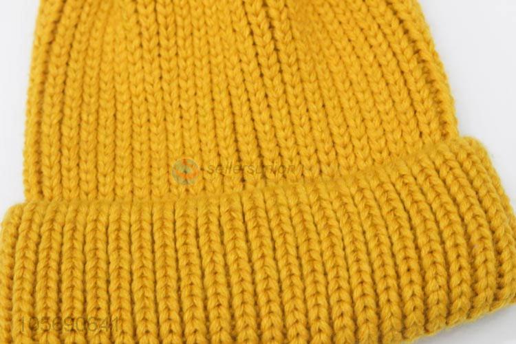 New Useful Yellow Winter Warm Knitting Hat for Children