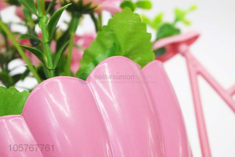 Hot Selling Rattan Bike Vase and Artificial Flores For Home Wedding Decoration