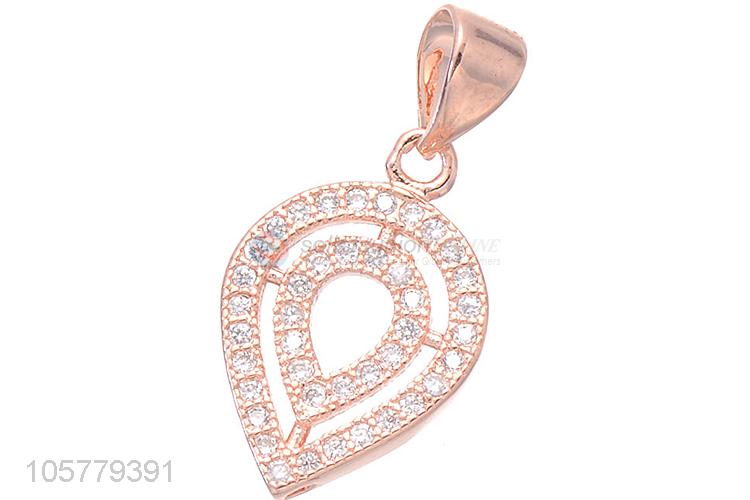 Custom Copper Inlay Zircon Necklace Pendant Fashion Jewelry