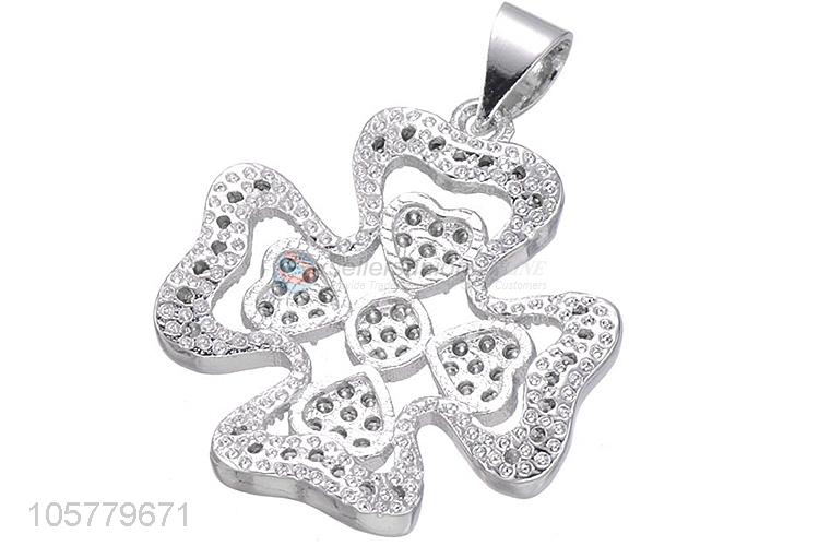 Best Selling Plant Shape Inlay Zircon Pendant For Jewelry