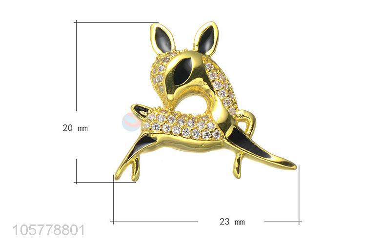 Wholesale Sika Deer Shape Inlay Zircon Copper Pendant Fashion Jewelry