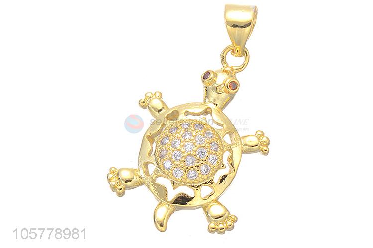 Cartoon Tortoise Design Necklace Pendant Copper Jewelry Accessories