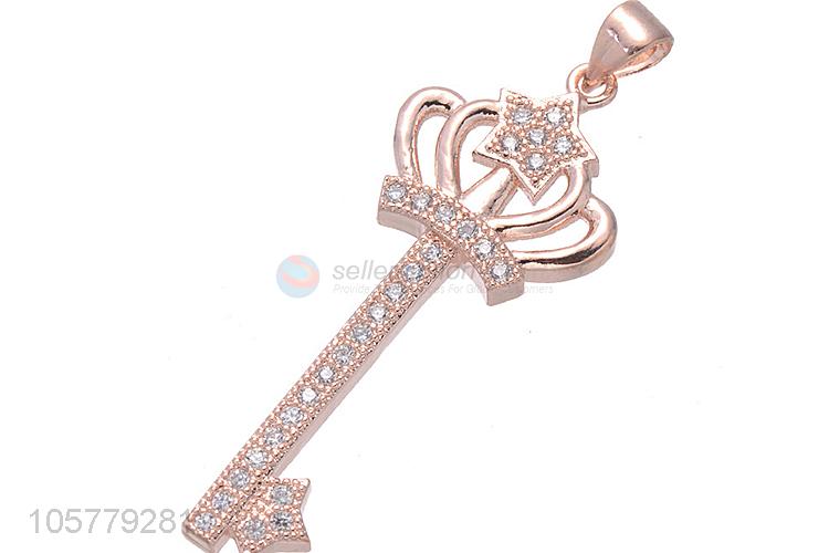 Fashion Copper Accessories Key Shape Necklace Pendant