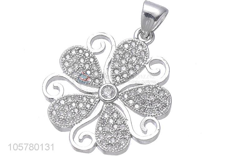 Best Quality Flower Shape Inlay Zircon Pendant Fashion Accessories