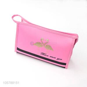 China manufacturer flamingo pu leather travel bag cosmetic bag