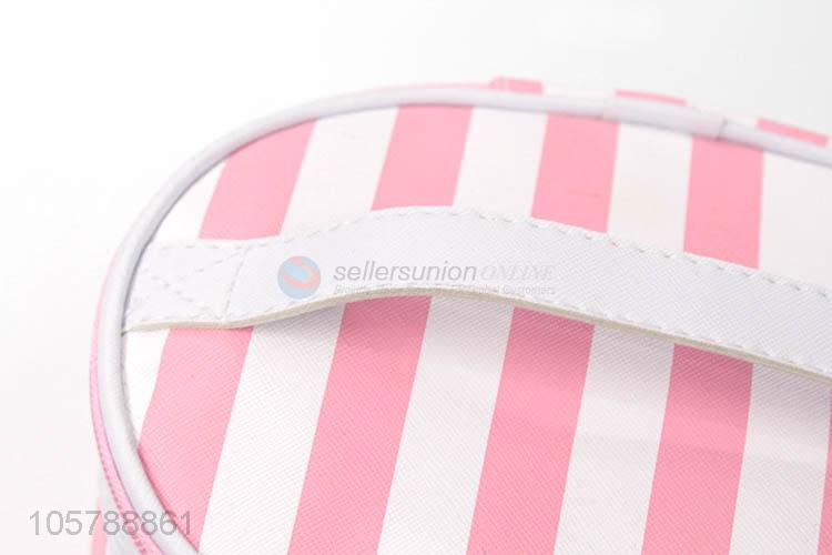 Beautiful style custom round pu travel makeup bag beauty bag