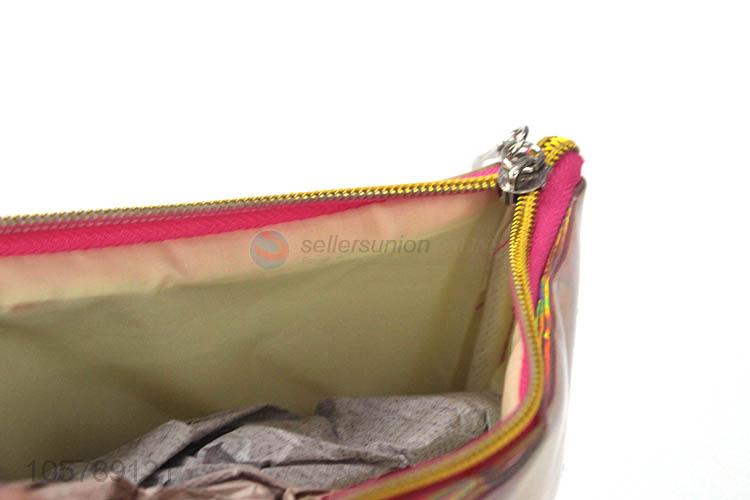 Cute design unicorn pu leather zipper cosmetic bag for promotions