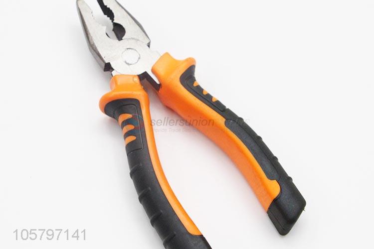 Professional supply steel combination plier with plastic handle